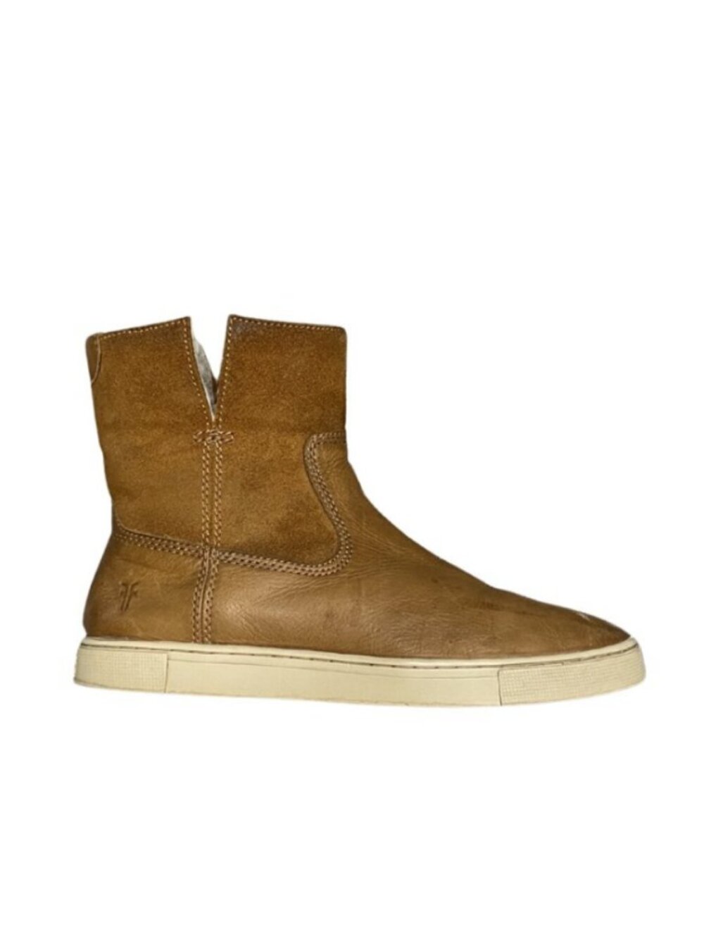 Frye Gemma Short Shearling Winter Boots Womens Size 6.5M Brown Suede Leather